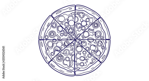 Pizza outline illustration