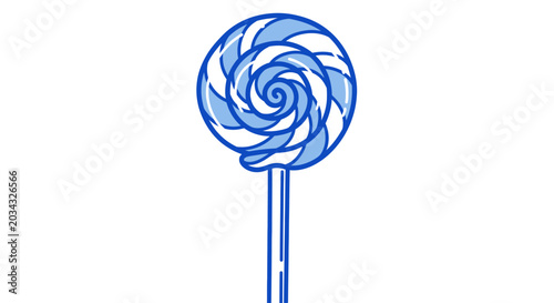 Blue Swirl Lollipop on Stick