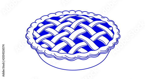 Blue and white pie illustration