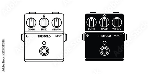 Bild auf Leinwand Black and white tremolo guitar effect pedals