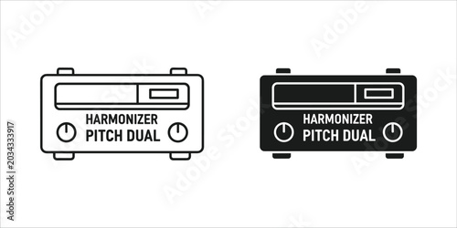 Foto Black and white harmonizer pitch dual control panel