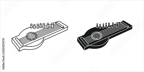 Foto Black and white of two different musical instruments