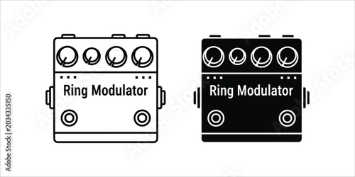 Tableau sur toile Black and white ring modulator guitar effect pedals