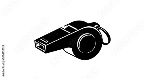 Fotografi Black and white referee sports whistle.