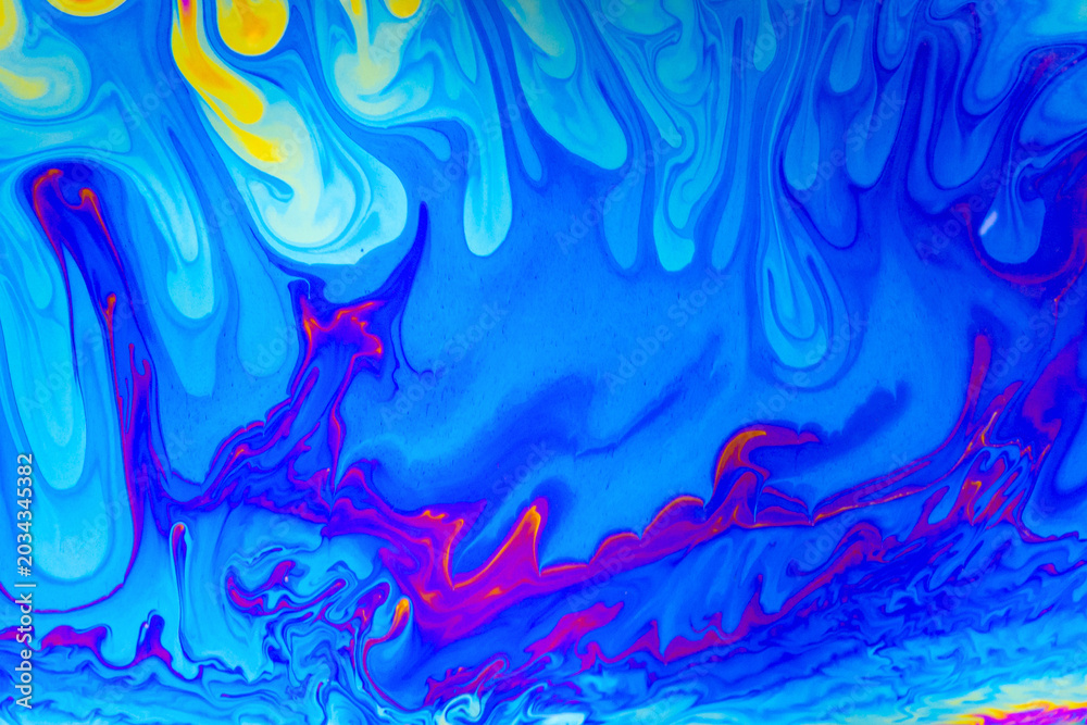 Foto Abstract fluid pattern blue yellow pink art texture background