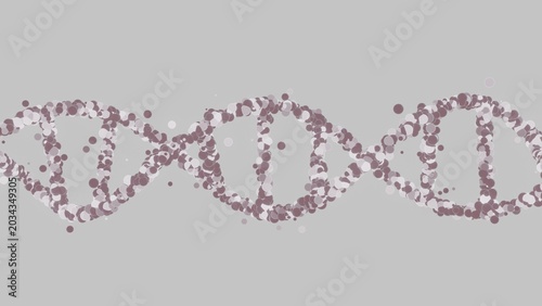 Foto Abstract representation of a DNA double helix structure made of particles