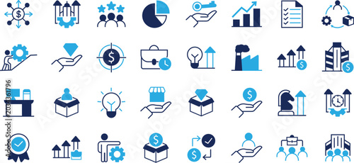 Business Growth & Analytics Flat Icons Set