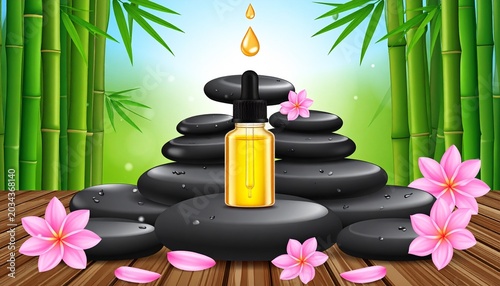 Serene Spa Scene with Essential Oil.