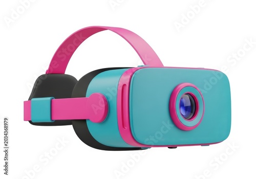 Colorful virtual reality headset with adjustable strap