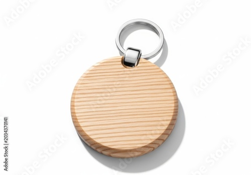 Elegant wooden keychain with a sleek metal ring attachment