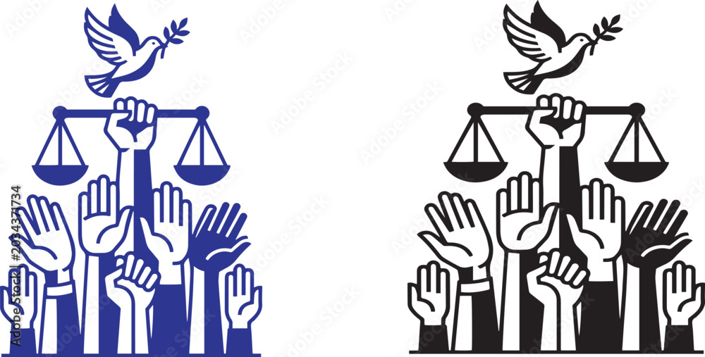 Fototapeta premium Justice and peace symbol combination