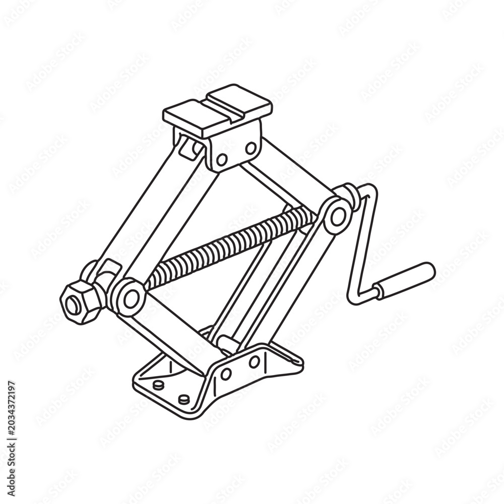 Obraz premium Isometric Manual Scissor Car Jack