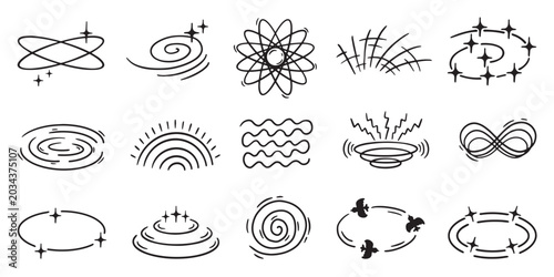 Obraz na plátně Doodle dizziness symbols