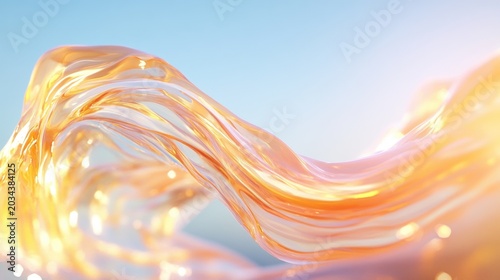 Colorful waves of liquid flow under a clear sky during daylight hours
