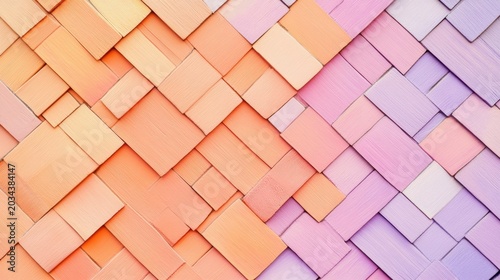 Colorful wooden tiles arranged in a pattern on a surface