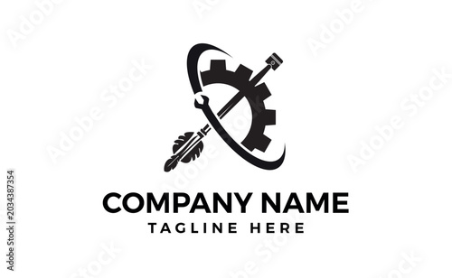 Flywheel Silhouette Vector Illustration for Engineering Machinery Designs