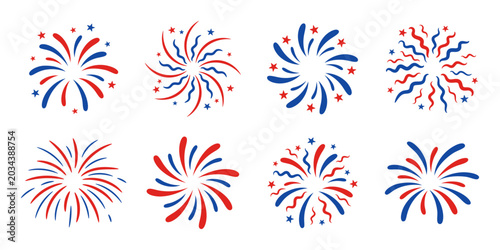 Φωτογραφία USA Independence Day patriotic fireworks set