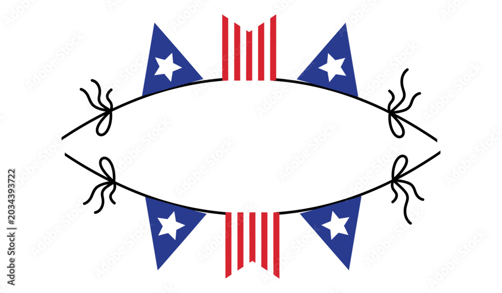 Obraz premium American flag 4th of july patriotic bunting banner illustration