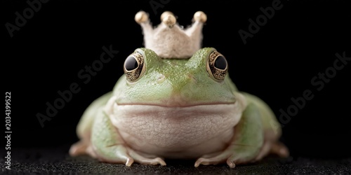 Photo of frog wearing crown, clean, new --ar 2:1 --profile pp4r6d5 --hd --v 8.1 Job ID: 473d8901-0753-438b-95f1-056fc44afa71