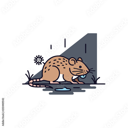 Rodent in urban environment with pollution Hantavirus