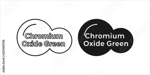 Foto Black and white chromium oxide green text circular minimalistic