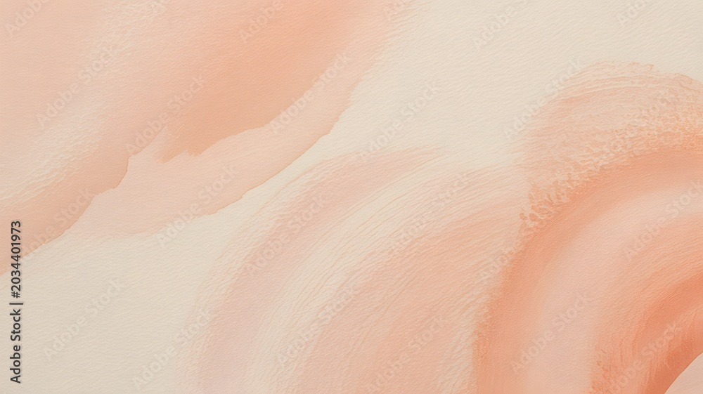Fototapeta premium Peach watercolor wash with blended tones and soft edges abstract background texture pink