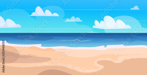 Billede på lærred Illustration with Sea and Sand