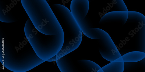 Futuristic geometric backdrop with navy blue neon soft lighting on black background, suitable for creative tech layout, poster, and digital art.