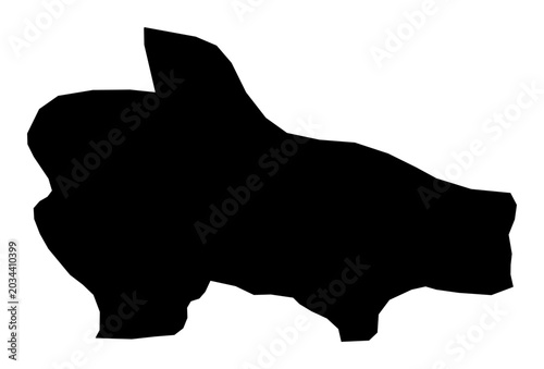 Quadro su tela A contour map of Nikšić. Montenegrin municipality silhouette