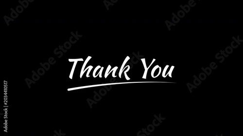 Elegant “Thank You” animated background with handwritten typography, cinematic monochrome style, and minimal modern aesthetic