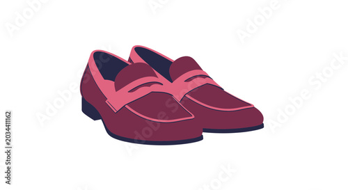 Fotografía Stylish Burgundy Loafer Shoes with Pink Accents