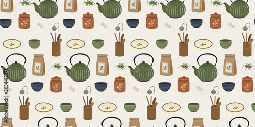 Photography Tea Seamless Pattern