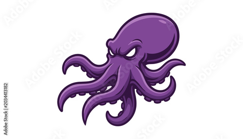 Φωτογραφία Stylized purple octopus digital illustration