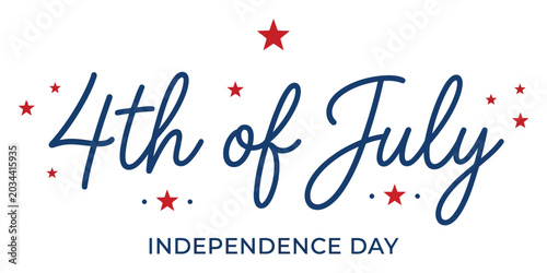 Independence Day Typography with Stars and Handwritten Script for Celebration