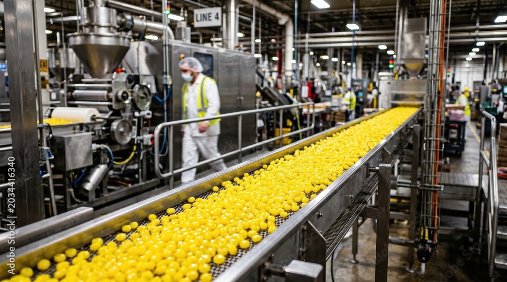 Fototapeta premium Egg Processing Plant Production Line