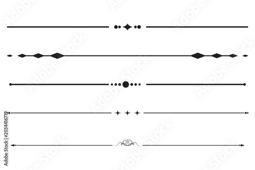 set of decorative elements for design line art icon, hand drawn Line Divider Vector, Decorative Page Dividers icon,  borders and text divider icon.