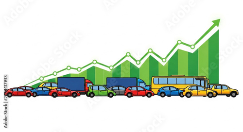 Tableau sur toile Traffic Jam Growth Chart.