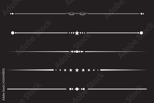 set of decorative elements for design line art icon, hand drawn Line Divider Vector, Decorative Page Dividers icon,  borders and text divider icon.