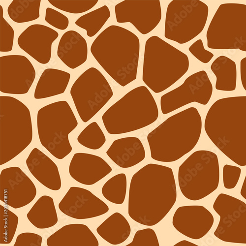Modern Safari Brown Giraffe Animal Print Seamless Pattern