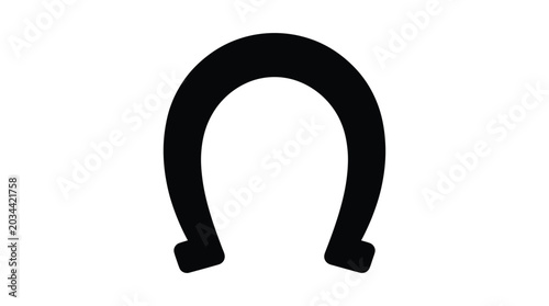Foto Black Horseshoe Silhouette On White Background equestrian