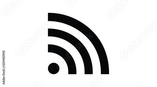 Rss Feed Icon On White Background Flat Vector Graphic