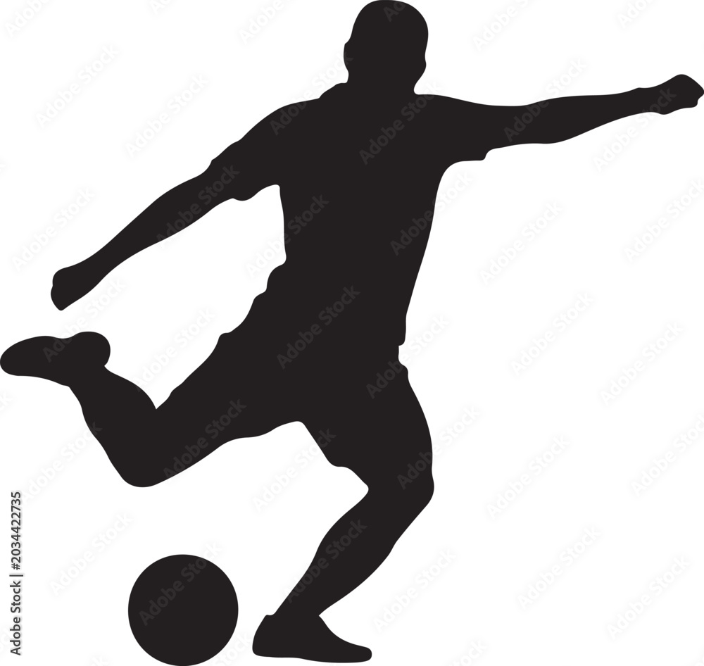 Obraz premium Soccer player silhouette. Vector image. logo Vector Black silhouette