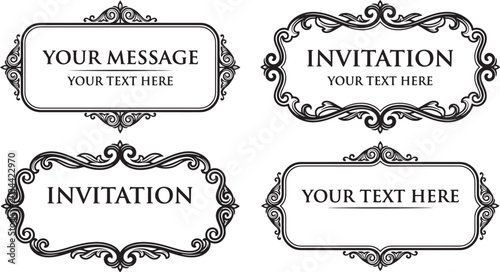 Vintage ornate frames and elegant calligraphic borders set