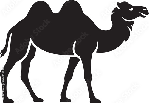 Camel animal silhouette. Vector image. logo Vector Black silhouette