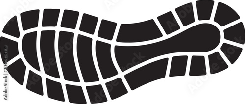 Shoes footprint silhouette. Vector image. logo Vector Black silhouette