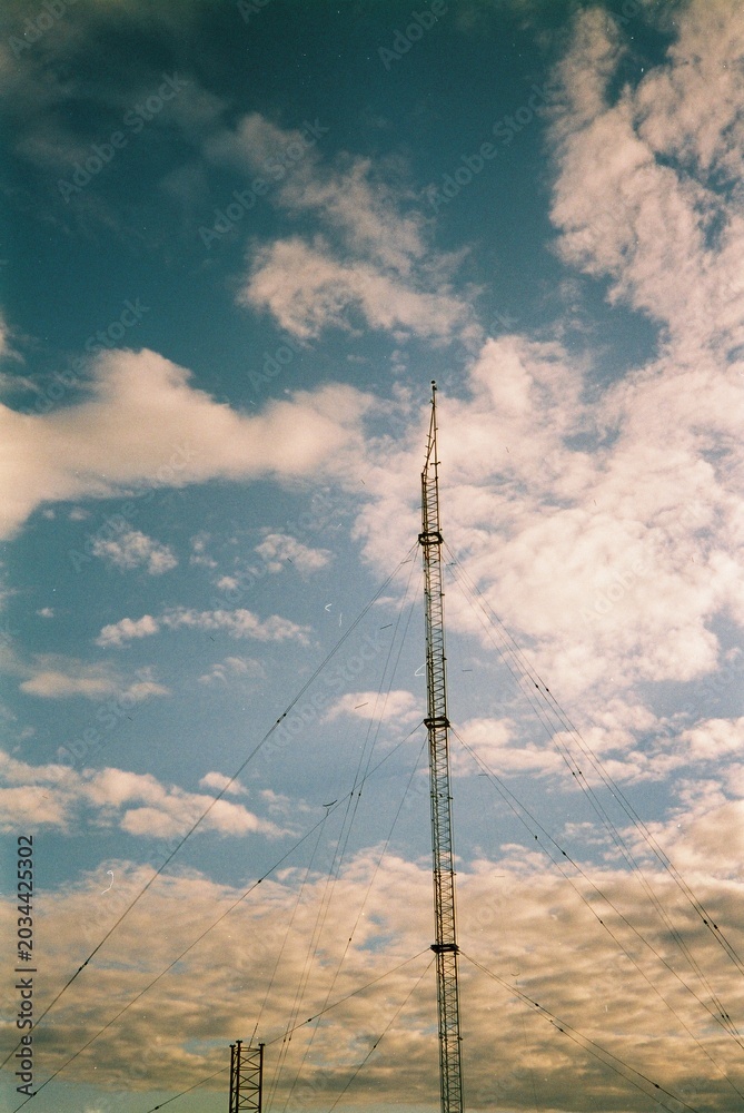 Obraz premium Electric poles and the sky