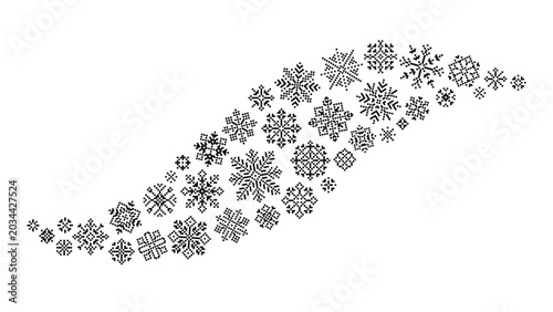 Foto Snowflakes wave decorative template
