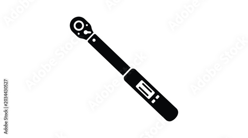 Torque Wrench Silhouette On White Background Minimalist Tool Illustration