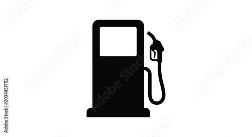 Bild auf Leinwand Gasoline pump with nozzle black silhouette gas