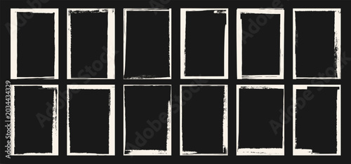 Quadro su tela Rough paper edge vintage photo frame set